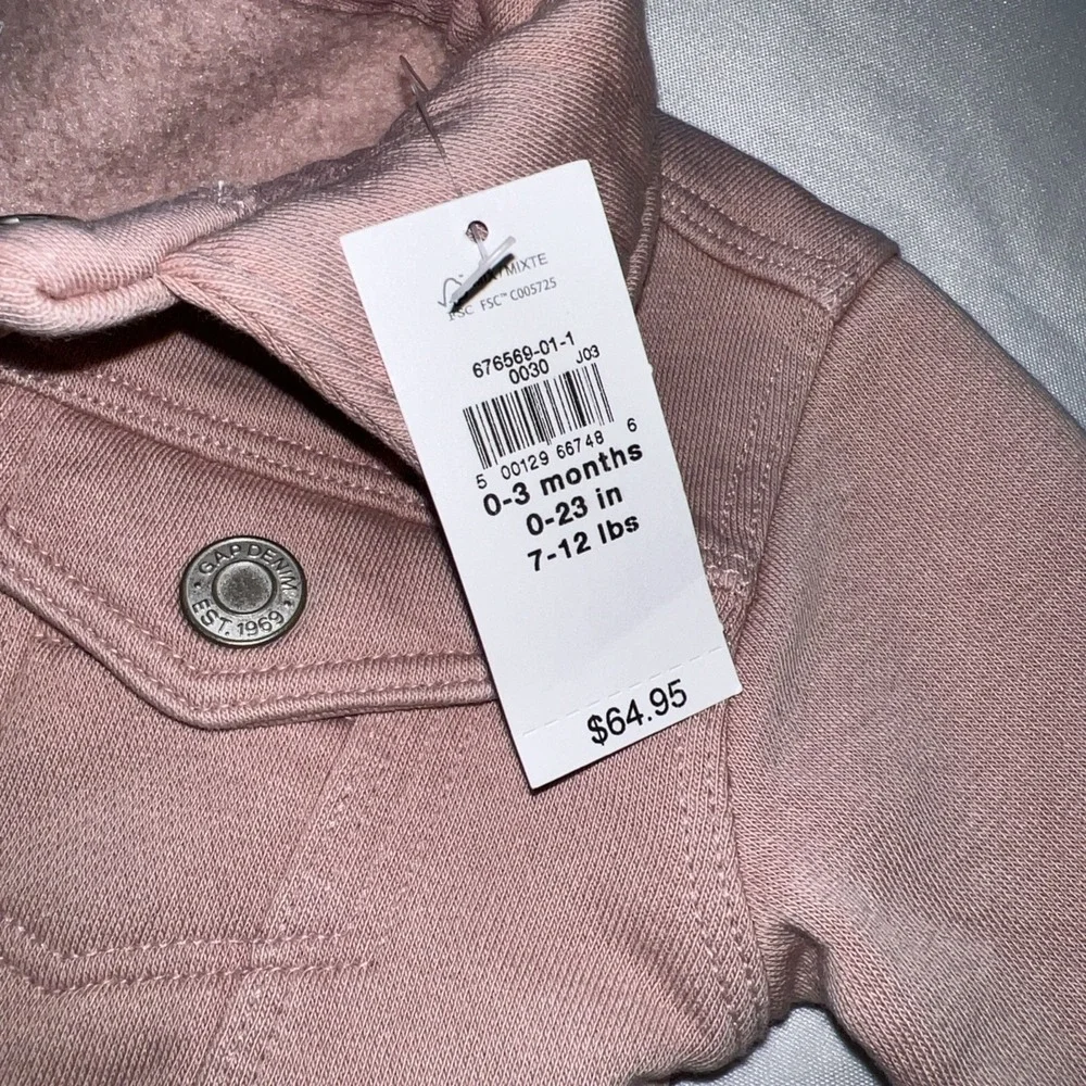 Baby Gap Infant Pink Fleece Fleece Button Up Size 0-6 month NWT  Adorablewarm339